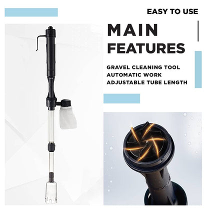 🐠 Battery-Powered Gravel Cleaner with Filter Bag