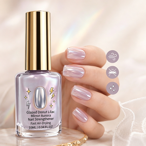 💅Lilac Mirror Nail Strengthener – Glossy Shine Without UV
