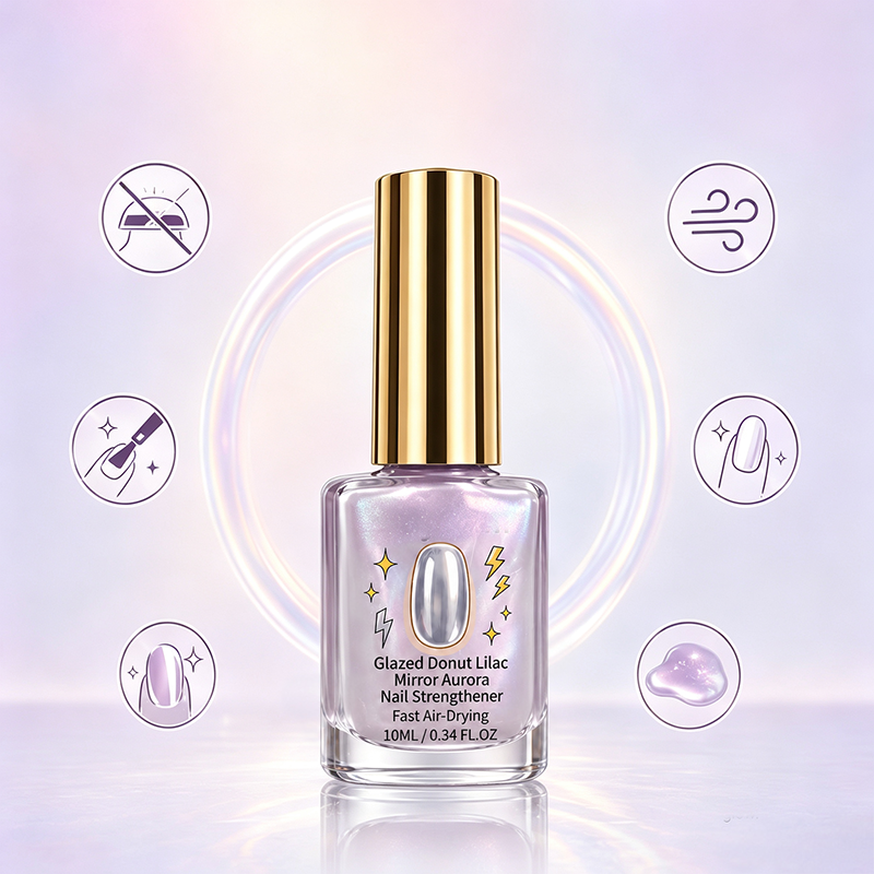 💅Lilac Mirror Nail Strengthener – Glossy Shine Without UV