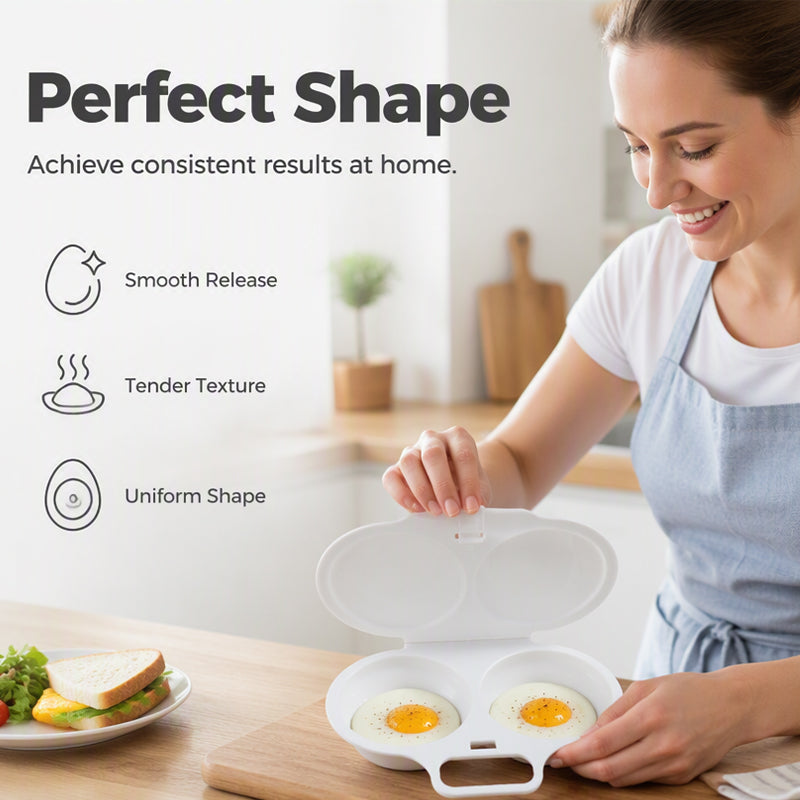 🥚 Microwave Double Egg Poacher with Lid & Handle